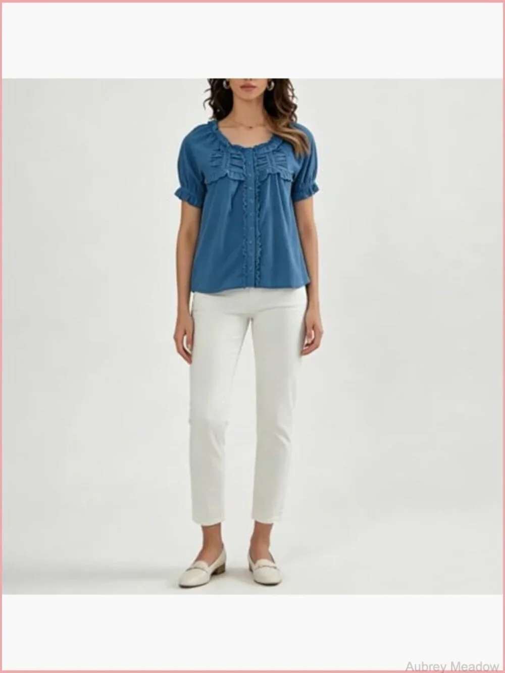 Lace Trim Cardigan Short Sleeve Button Down Ruffle Blouse Boho Y2K Top